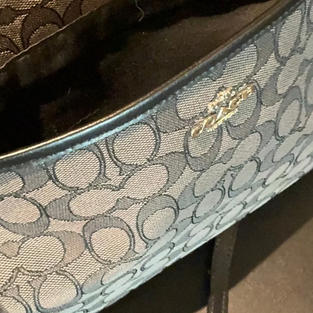Coach Signature Black and Gray Shoulder Bag